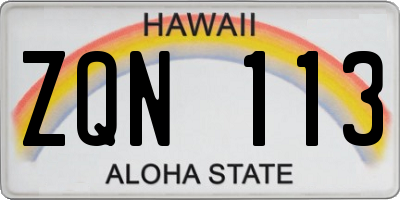 HI license plate ZQN113