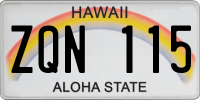 HI license plate ZQN115