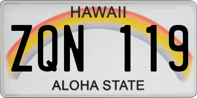 HI license plate ZQN119