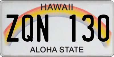 HI license plate ZQN130