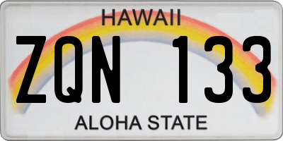 HI license plate ZQN133
