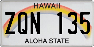 HI license plate ZQN135