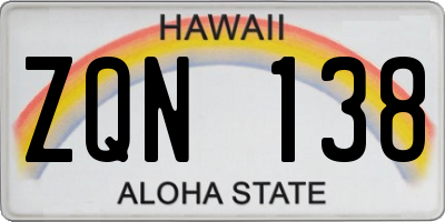 HI license plate ZQN138