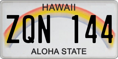 HI license plate ZQN144