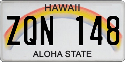 HI license plate ZQN148