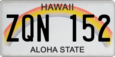 HI license plate ZQN152