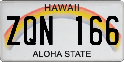 HI license plate ZQN166