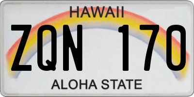 HI license plate ZQN170