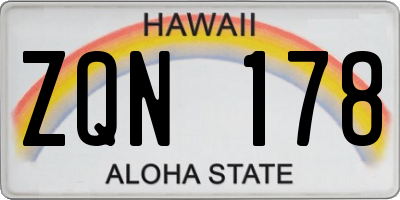 HI license plate ZQN178