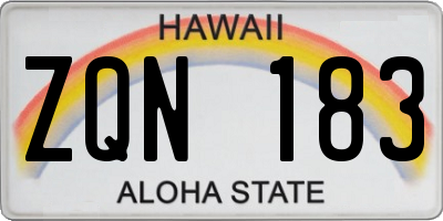 HI license plate ZQN183