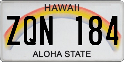 HI license plate ZQN184
