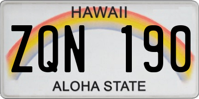 HI license plate ZQN190