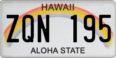 HI license plate ZQN195