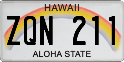HI license plate ZQN211