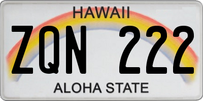 HI license plate ZQN222
