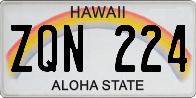 HI license plate ZQN224