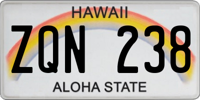 HI license plate ZQN238