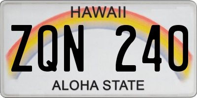 HI license plate ZQN240
