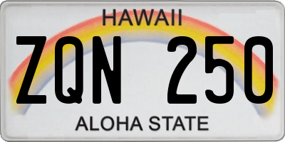 HI license plate ZQN250