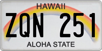 HI license plate ZQN251
