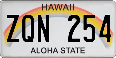 HI license plate ZQN254