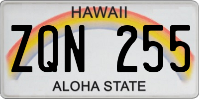 HI license plate ZQN255