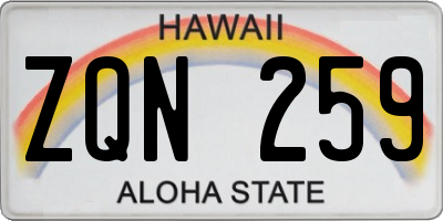 HI license plate ZQN259