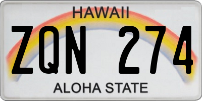 HI license plate ZQN274