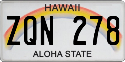HI license plate ZQN278