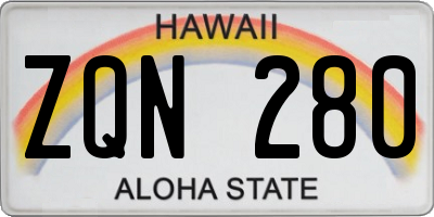 HI license plate ZQN280