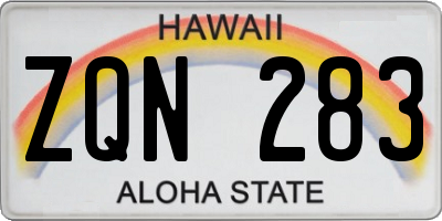 HI license plate ZQN283