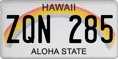 HI license plate ZQN285