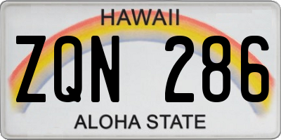 HI license plate ZQN286