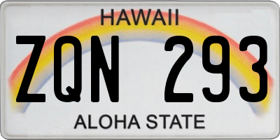 HI license plate ZQN293