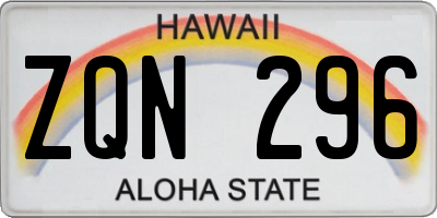 HI license plate ZQN296