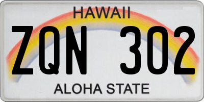 HI license plate ZQN302