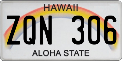 HI license plate ZQN306