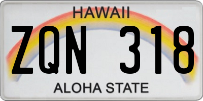 HI license plate ZQN318