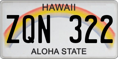 HI license plate ZQN322