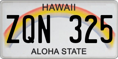 HI license plate ZQN325