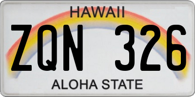 HI license plate ZQN326