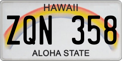 HI license plate ZQN358
