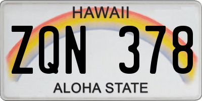 HI license plate ZQN378