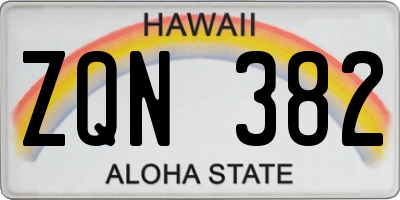 HI license plate ZQN382