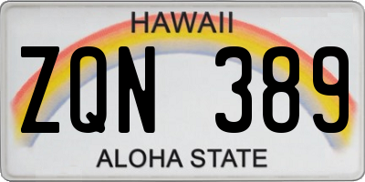 HI license plate ZQN389
