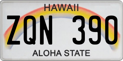 HI license plate ZQN390
