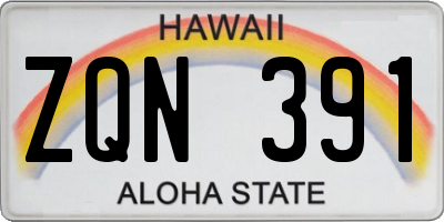 HI license plate ZQN391