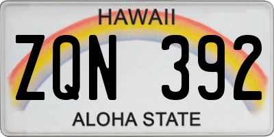 HI license plate ZQN392