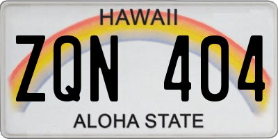 HI license plate ZQN404