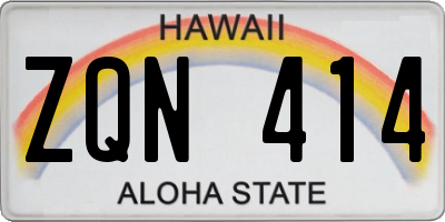 HI license plate ZQN414